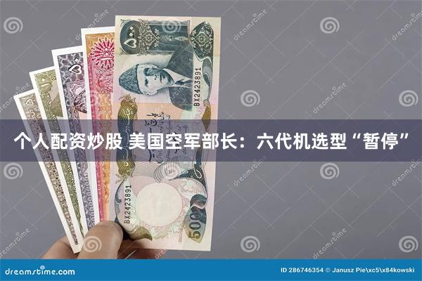 个人配资炒股 美国空军部长：六代机选型“暂停”